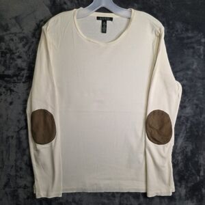 Lauren Ralph Lauren Shirt Wmns XL Suede Elbow Pads.